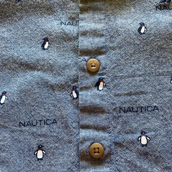 Nautical Brand Size 2T Boys Navy Blue Jeans Button Down Shirt NWT - Picture 3 of 5